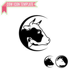 Cow Logo, Trade Sign, Icon Template