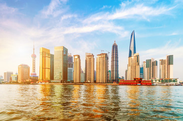 Fototapeta na wymiar Beautiful Shanghai Pudong skyline