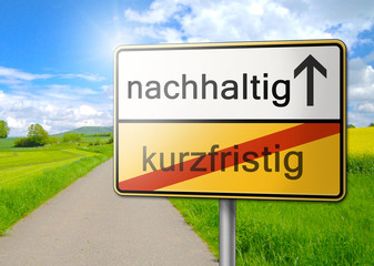 Nachhaltig Ökologie Schild