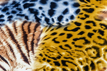 texture of print fabric striped leopard
