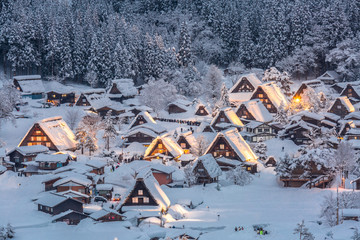 Naklejka premium Shirakawago light-up