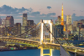 Türaufkleber Tokyo Tower Regenbogenbrücke © vichie81