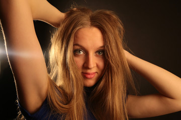 Obraz premium Girl in blue