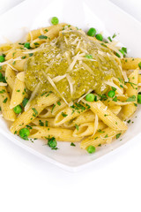Pasta with pesto sauce