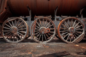 Wheels of an old train