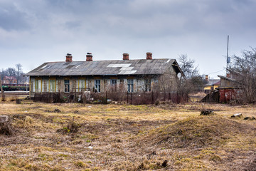 Old wooden house in Latvia, Riga