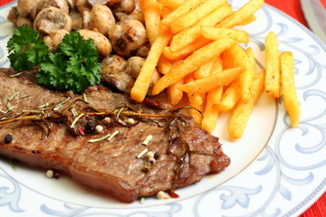 Steak mit Pommes