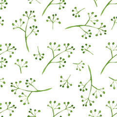 Seamless vector pattern with watercolor floral elements