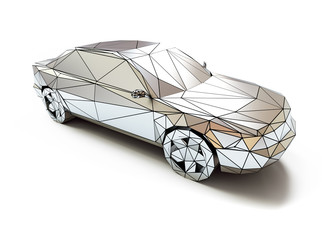 low-poly style car