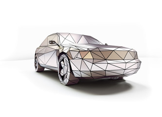low-poly style car