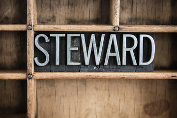 Steward Concept Metal Letterpress Word in Drawer