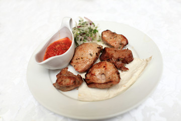 Pieces of kebab