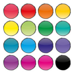 Set of color buttons, vector illustration