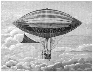 Airship - Ballon Dirigeable - 19th century © Erica Guilane-Nachez