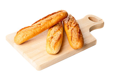 Bread on cutting board closeup