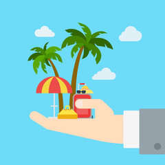 Travel company promo tour business vacation flat web infographic