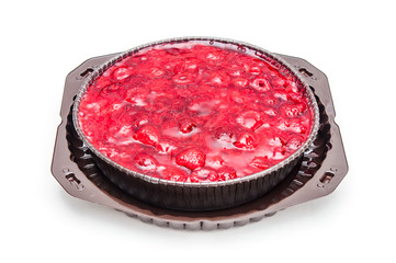Raspberry fruit pie on plate