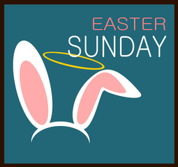 easter sunday design with rabbit ears