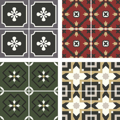 Vector ceramic tiles with seamless pattern
