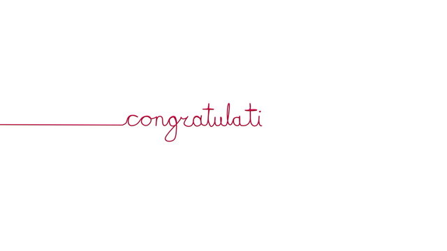 Handwritten CONGRATULATIONS text sign. Line separator, alpha