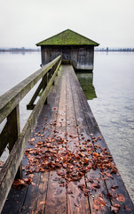 old wooden boathouse © fottoo
