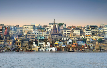 Morning at Ganga River in Varanasi - India