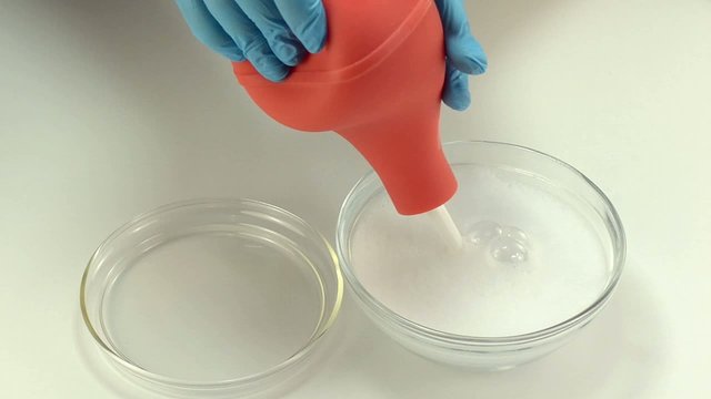 Enema is filling with soapy water