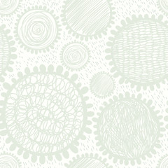 Monochrome seamless pattern of abstract flowers.
