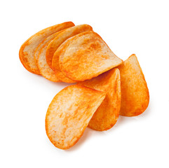 Tasty chips isolated on white background