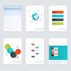Set of infographics elements in modern flat business style.