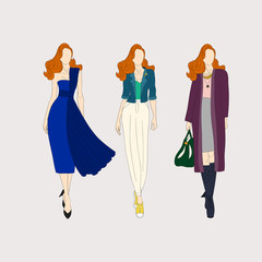 Hand drawn fashion girls.