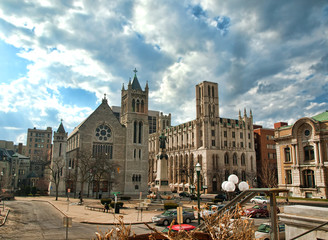 Naklejka premium Columbus Circle, Syracuse, New York