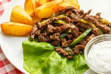 meat with potatoes