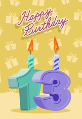 13 year Happy Birthday Card