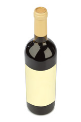 Wine bottle with blank label