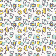 Photographic seamless pattern. Vector background.