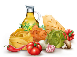 Italian pasta and vegetables