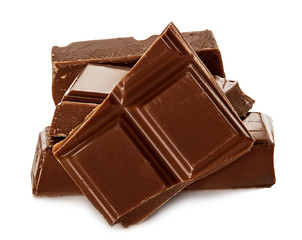 chocolate bars isolated on white background
