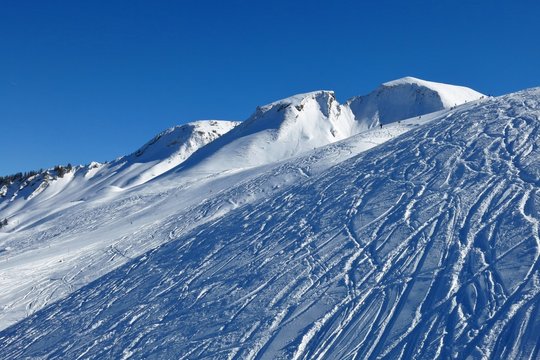 Winter landscape in Stoos, ski area