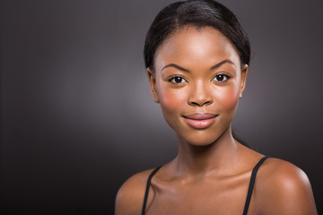 african american woman on black background