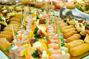 Catering food, table with food