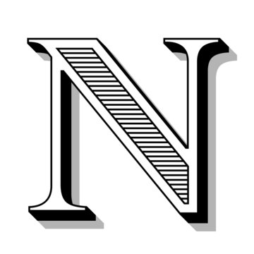 Font with lines.