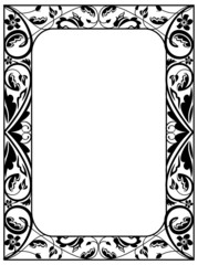 Frame with floral ornament silhouette