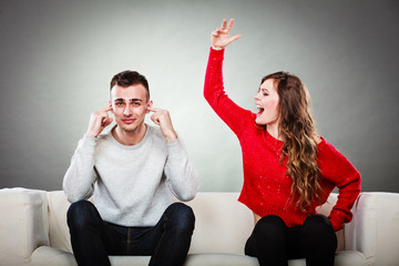 Young couple having argument