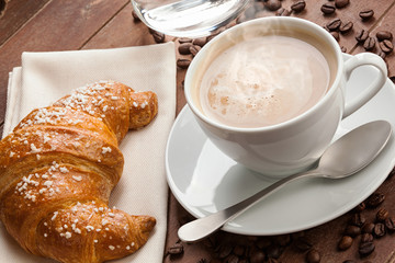 Cappuccino with croissant