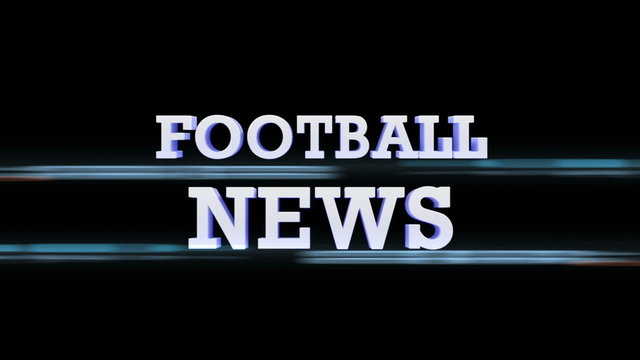 FOOTBALL NEWS Text Transition, with Alpha Channel, Loop