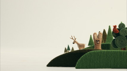 Cute animals in the forest - animation