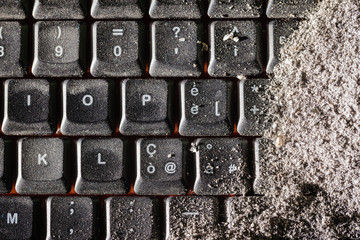 Buried black keyboard