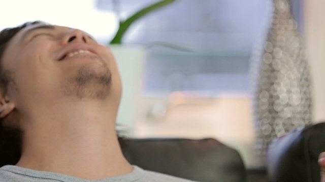 Young man feeling great with complete job
