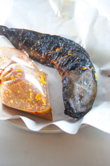 close up walking catfish with chili sauce